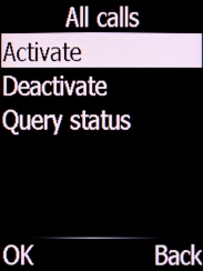 Select Activate and press the Left selection key.