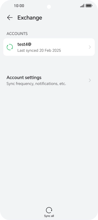 Press the required email account.