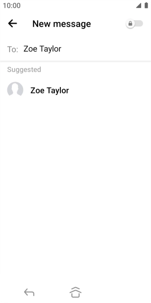Key in the first letters of the recipient's name and press the required contact.