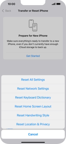 Press Reset All Settings.