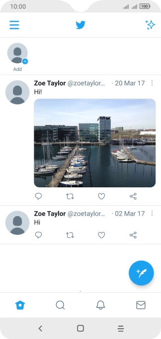 Press the new tweet icon.