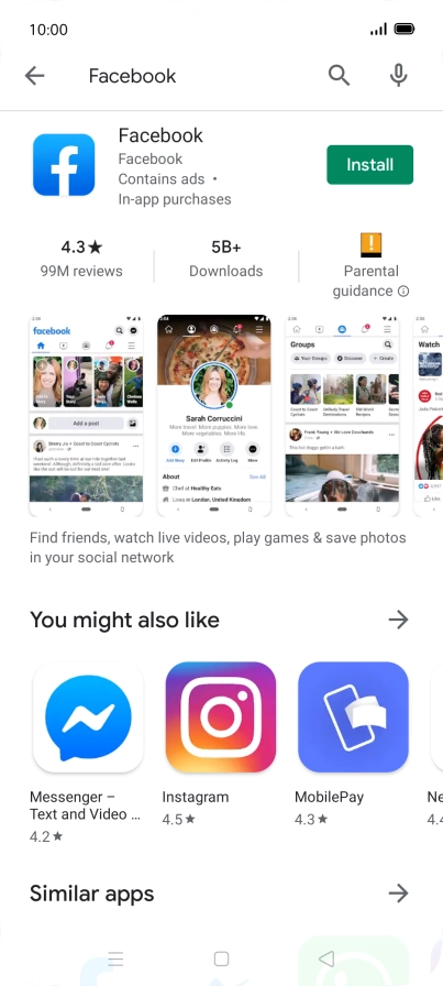 Press Facebook.