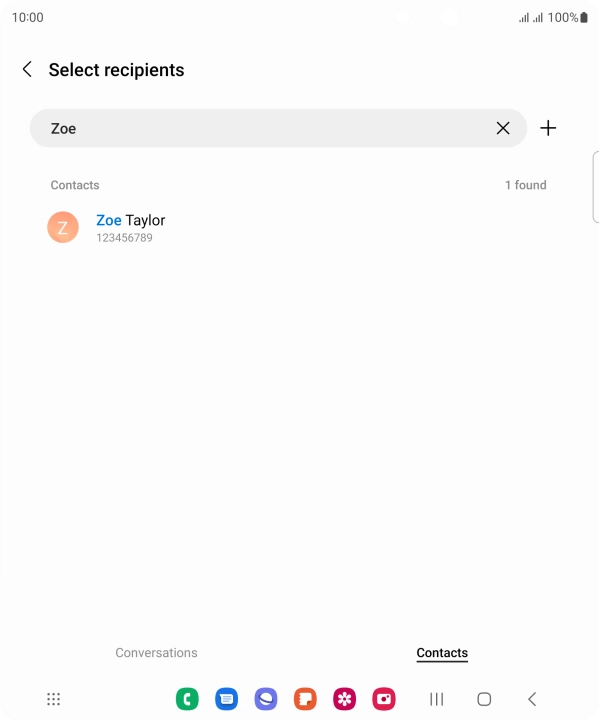 Press the required contact.