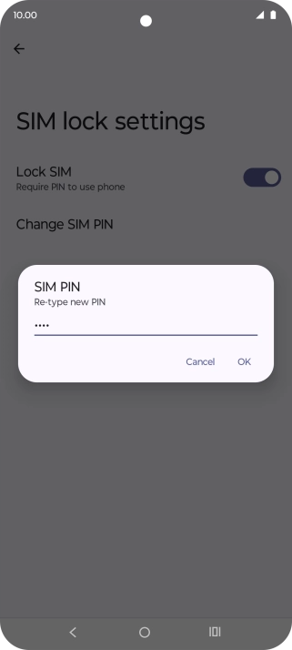 Key in the new PIN again and press OK.