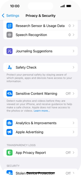 Press App Privacy Report.