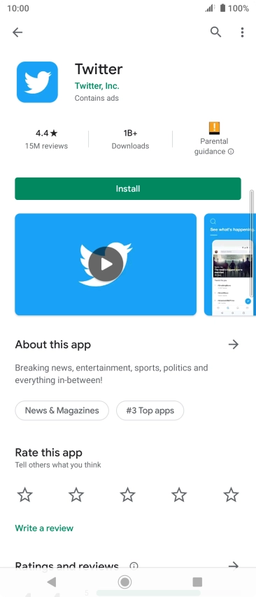 Press Install and follow the instructions on the screen to install the app.