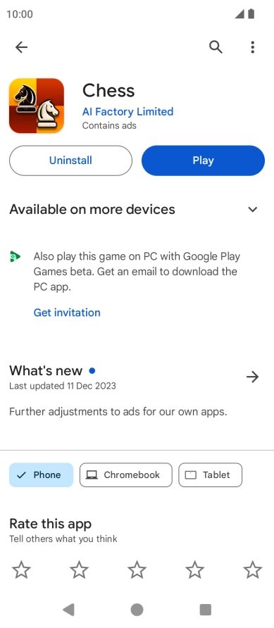 Press Uninstall.