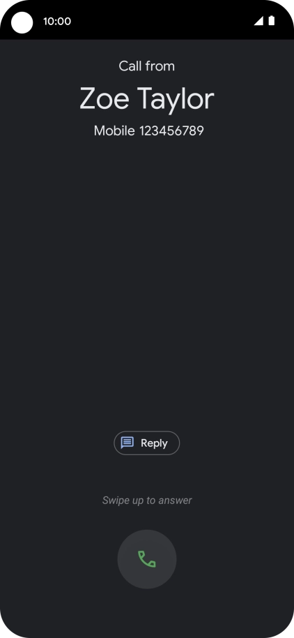 Press and drag the accept call icon upwards.