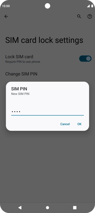 Key in a new four-digit PIN and press OK.