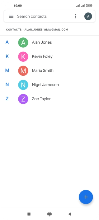 Press the new contact icon.