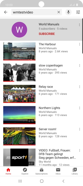 Press the required video clip.