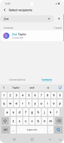Press the required contact.