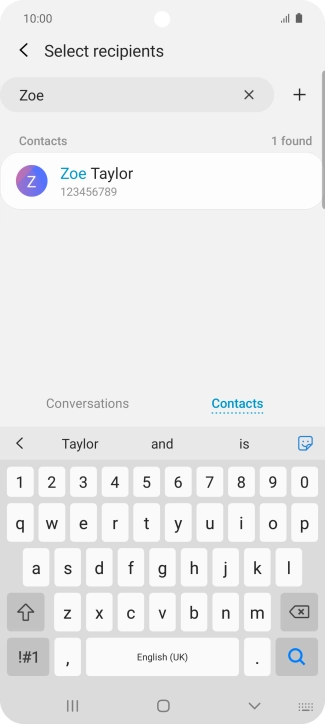 Press the required contact.