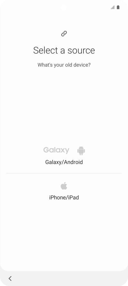 Press the required setting and follow the instructions on the screen to transfer the content from another phone.