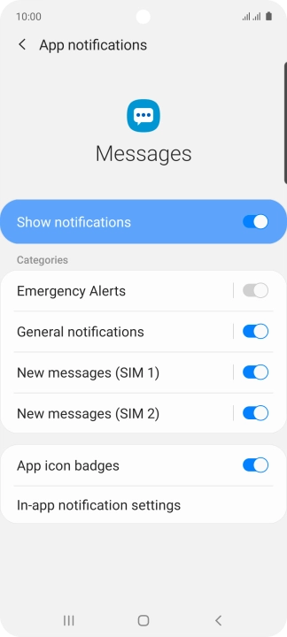Press the indicator next to 