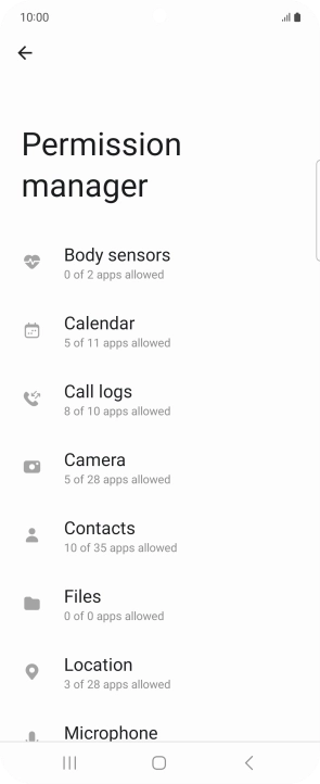 Press the required category.
