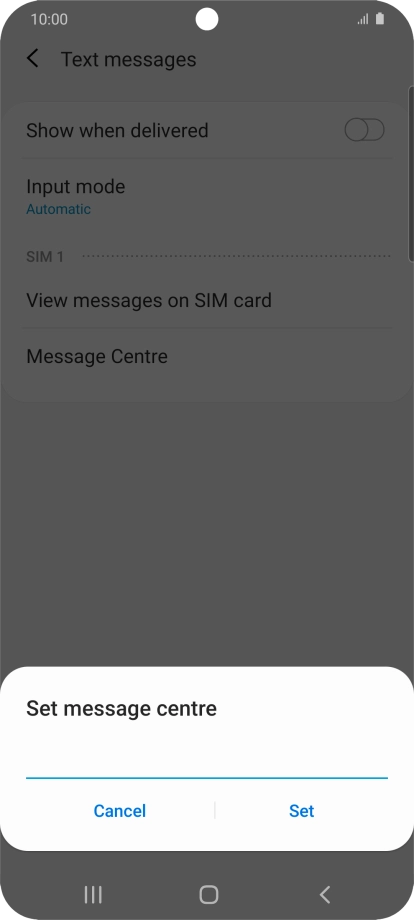 Key in +447785016005 and press Set.