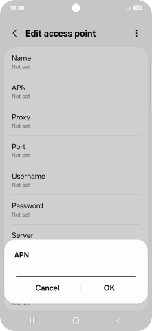 Key in wap.vodafone.co.uk and press OK.