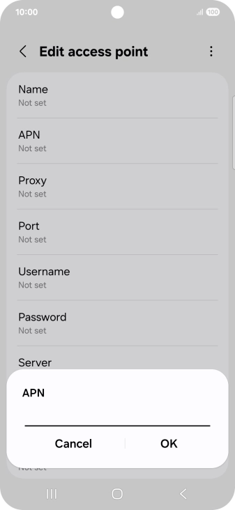 Key in wap.vodafone.co.uk and press OK.
