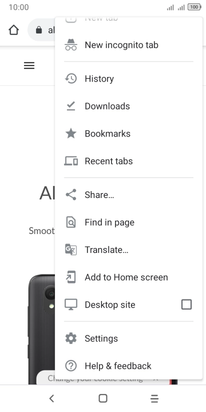 Press Settings.