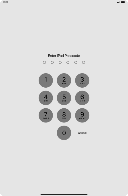 Use the lock code you created.