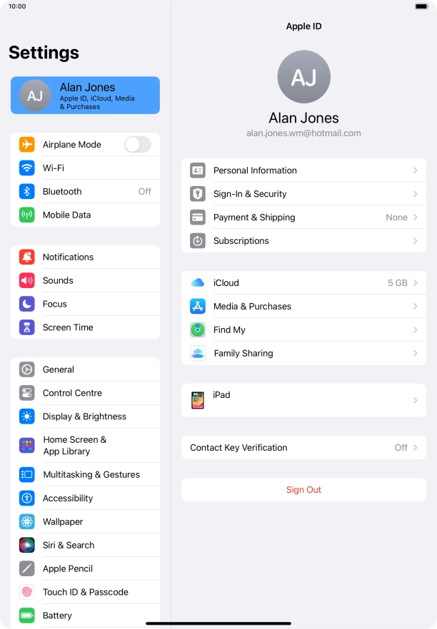 Press iCloud.