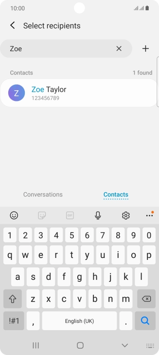 Press the required contact.