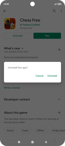 Press Uninstall.