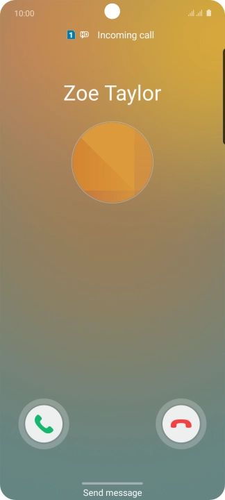 Press and drag the accept call icon right.