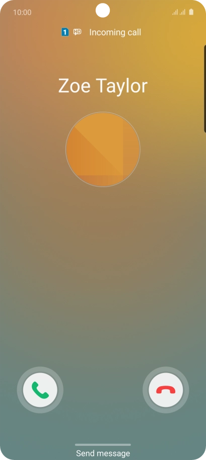 Press and drag the accept call icon right.