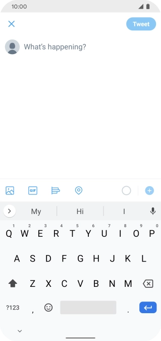 Press the text input field.