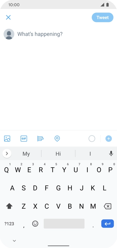 Press the text input field.