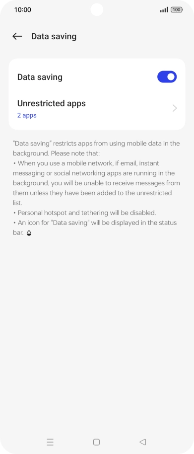 Press Unrestricted apps.