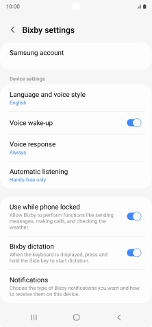 Follow the instructions on the screen to select the required settings.