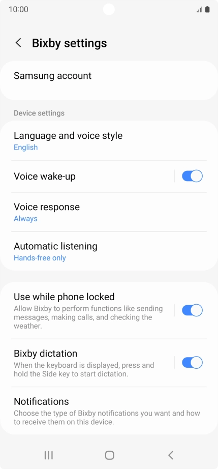 Follow the instructions on the screen to select the required settings.