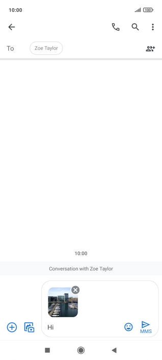 Press the send icon when you've finished your picture message.