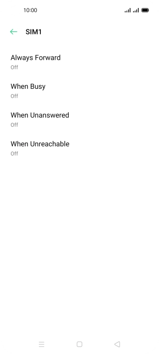 Press the required divert type.