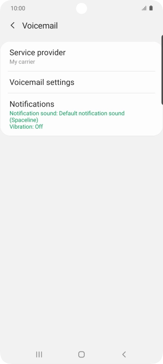 Press Voicemail settings.