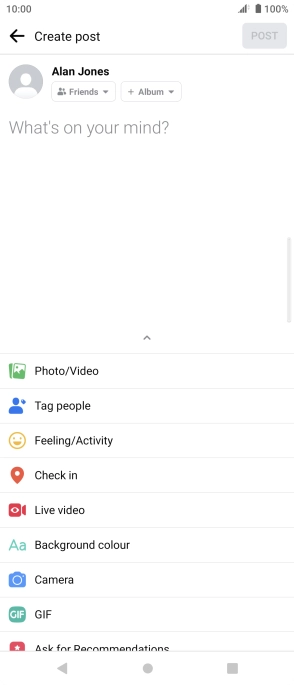 Press the text input field.