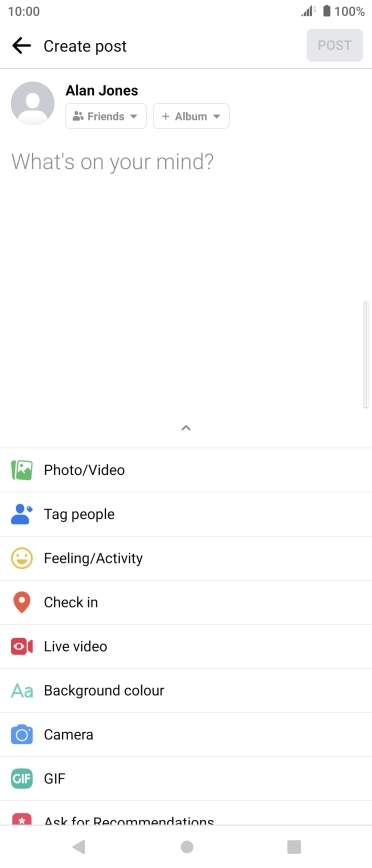 Press the text input field.