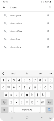 Key in the name or subject of the required app and press the search icon.
