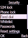 Select Fixed dial and press the Left selection key.