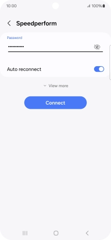 Key in the password for the Wi-Fi network and press Connect.