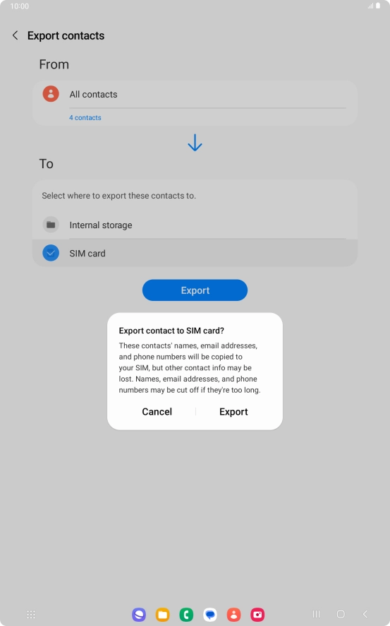 Press Export.