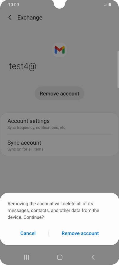 Press Remove account.