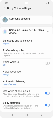 Follow the instructions on the screen to select the required settings.