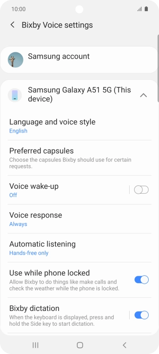 Follow the instructions on the screen to select the required settings.