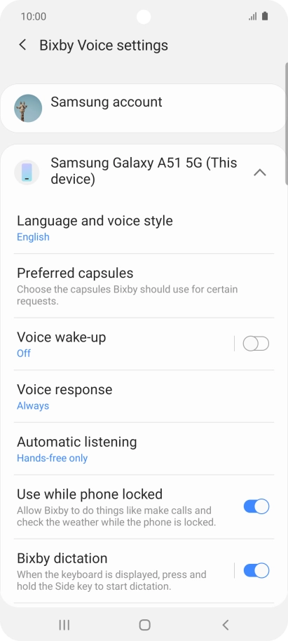 Follow the instructions on the screen to select the required settings.