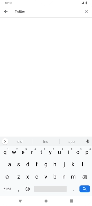 Key in Twitter and press the search icon.
