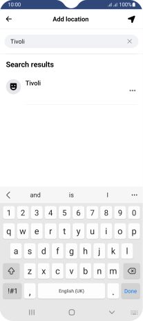 Press the required location.